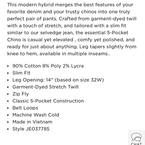 Todd Snyder 28X32 Slim Fit 5 Pocket Stretch Chinos - Picture 11 of 14